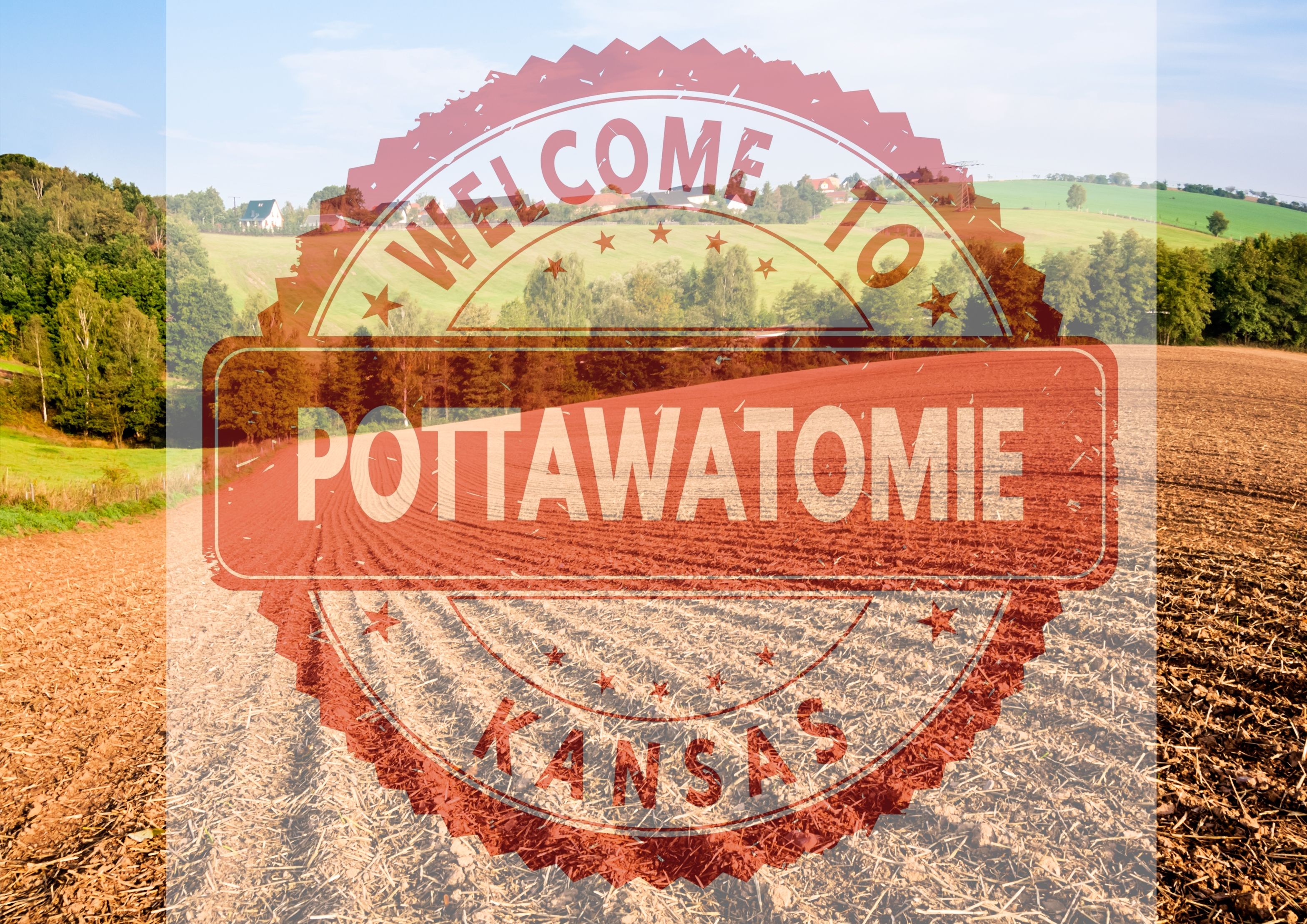 Widok na pole uprawne w stanie Kansas