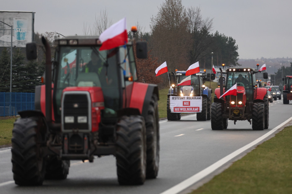 Protest Rolnik W Na Drodze Dojazdowej Do Lotniska W Pyrzowicach Galeria