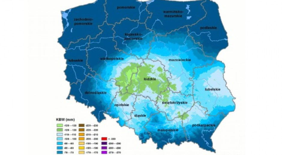 Zagrożenie wystąpienia suszy rolniczej w trzech województwach