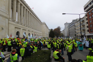 Protest pracowników inspekcji weterynaryjnej w Warszawie