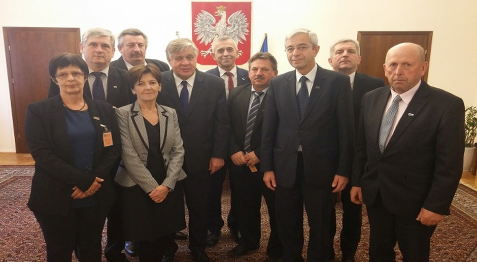 Jan Białkowski (drugi od lewej) podczas spotkania NSZZ RI "Solidarność" z ministrem rolnictwa Krzysztofem Jurgielem; fot. NSZZRI Jan Białkowski pokieruje zachodniopomorską ANR
