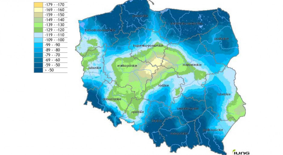 Najniższe wartości KBW odnotowano w centrum kraju. Fot. IUNG PIB Puławy IUNG: W 4 województwach rzepak zagrożony suszą