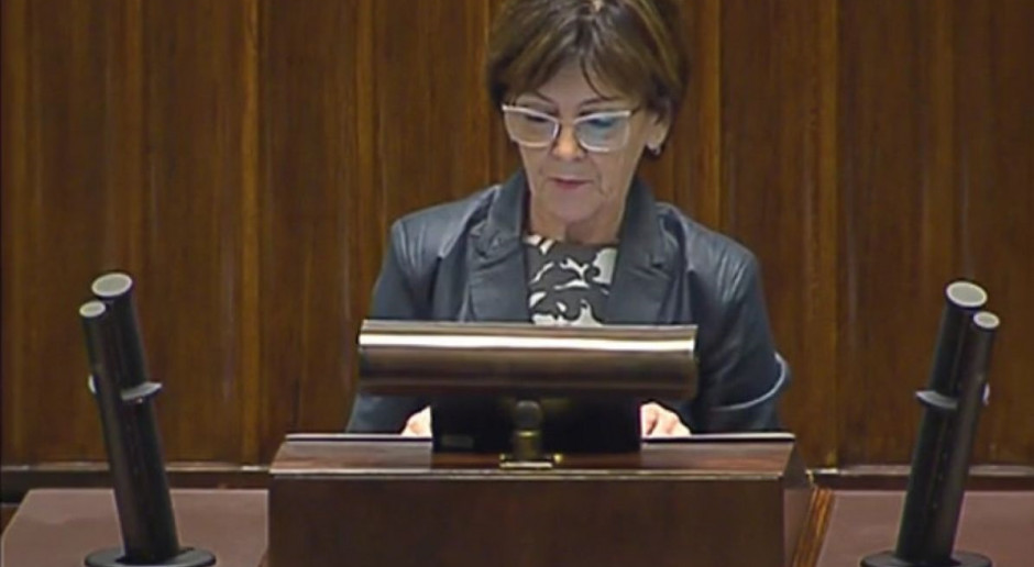 Fot. videosejm.pl Teresa Hałas na czele NSZZ RI "Solidarność"