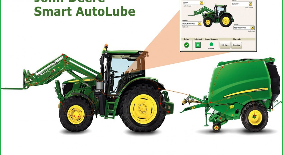 Nowy system smarowania JD nagrodozny srebrnym medalem na targach SIMA; Fot. GS Nowy system smarowania John Deere z medalem SIMA