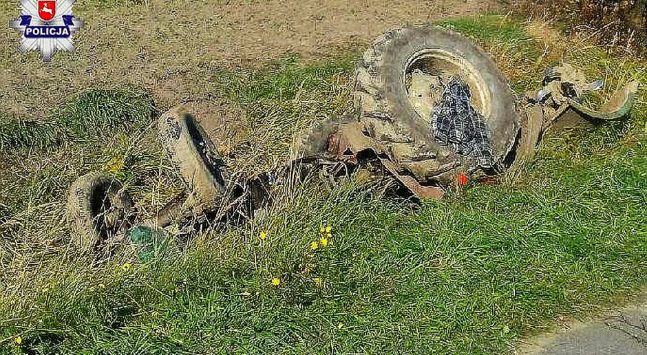 foto: Policja Wypadek przy pracach polowych. Traktor przygniótł rolnika