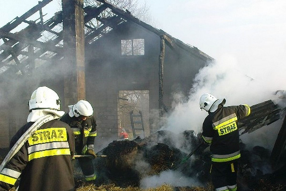 W efekcie pożaru spłonęły trzy budynki w gospodarstwie.