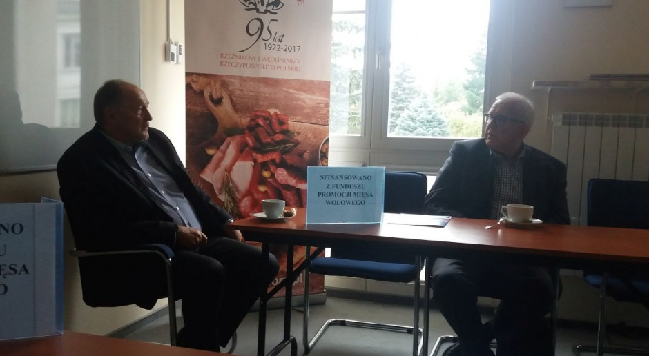 Od lewej Janusz Rodziewicz prezes SRiW RP, prof dr.hab. Andrzej Pisula SGGW (Fot. JK) Stowarzyszenie Rzeźników i Wędliniarzy RP chce analizy kondycji branży