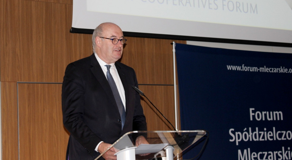 Unijny komisarz ds. rolnictwa i rozwoju obszarów wiejskich, Phil Hogan podczas XV FSM, fot.Ł.Ch. Zapasy OMP źródłem niepokoju w sektorze mleczarskim