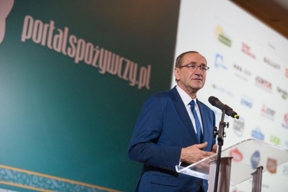 Wiceminister rolnictwa Jacek Bogucki podczas otwarcia X Jubileuszowego Forum Rynku Spożywczego i Handlu; Fot. PTWP