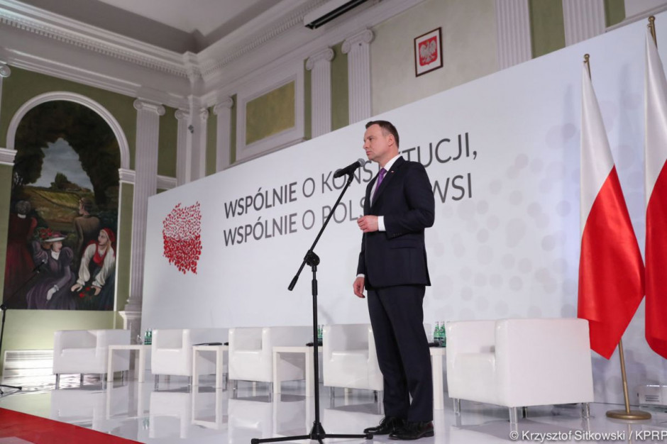 Prezydent Andrzej Duda podczas otwarcia konferencji; fot. Krzysztof Sitkowski KPRP