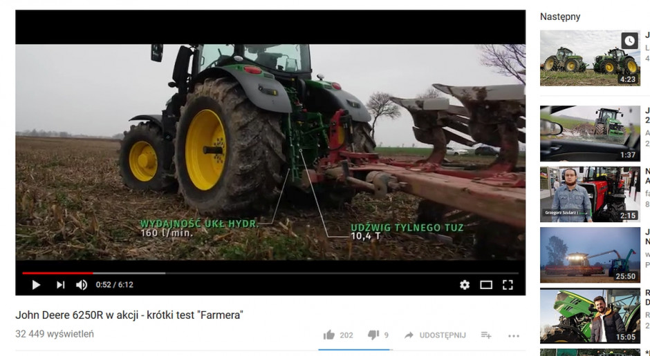 Źródło: YouTube/farmer.pl Mieszkańcy wsi największą grupą odbiorców YouTube'a w Polsce
