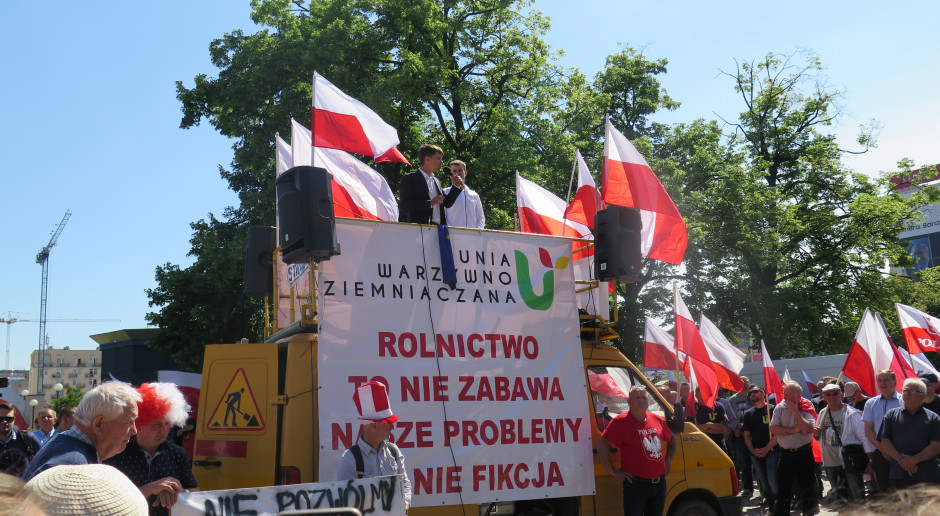 W środę w Warszawie odbył się protest rolników, którego głównym organizatorem była Unia Warzywno-Ziemniaczana; Fot. Iwona Dyba Jurgiel: Część postulatów protestujących rolników nie leży w kompetencjach resortu