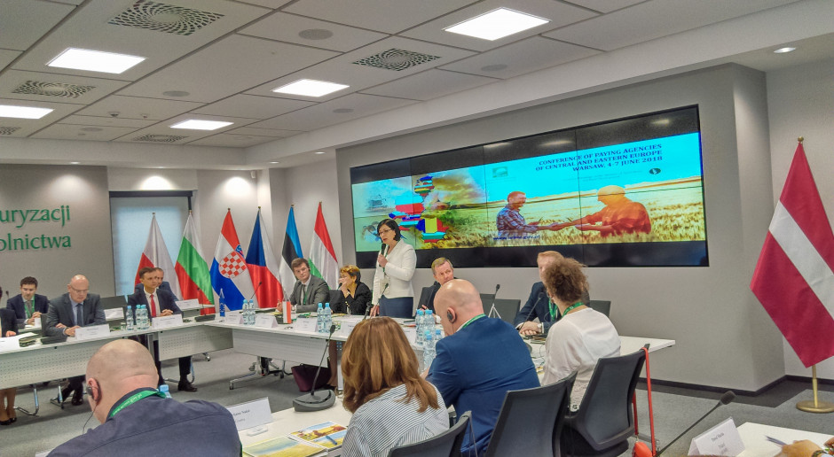 Maria Fajger, prezes ARiMR, otwiera konferencję; fot. MP Środkowo-Wschodnioeuropejskie agencje rolnicze wymieniają doświadczenia w Warszawie