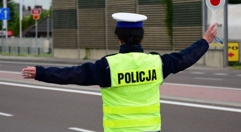 Spłoszone konie biegały po ruchliwej drodze. foto: Policja Samochód staranował przyczepę przewożącą konie
