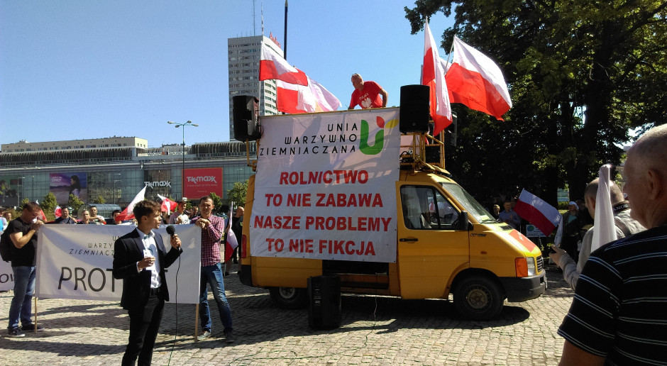 Podczas majowego protestu Unii Warzywno-Ziemniaczanej na ulicach Warszawy; fot. MP W piątek, 13 lipca o godz. 13 ruszy „Manifestacja rolników. Wsparcie konsumentów”