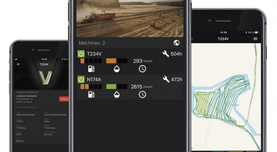 Valtra Connect to rozwiązanie, które wyświetla w czasie rzeczywistym najważniejsze parametry pracy ciągnika na smartfonie, fot. firmowe Valtra Connect – zdalny monitoring ciągnika