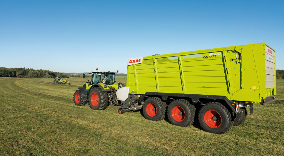 Przyczepy wielozadaniowe Claas Cargos 8500 można obecnie zamawiać również z podwoziem tridem, fot. materiały prasowe Przyczepy Claas Cargos 8500 od teraz również z podwoziem tridem
