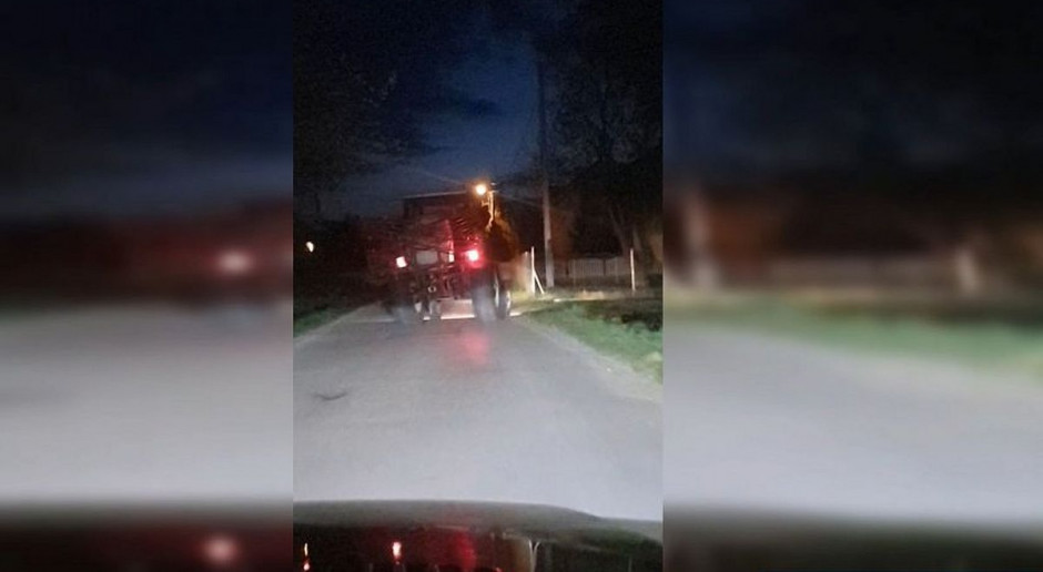 Młodzi ludzie nagrali wyczyny traktorzysty telefonem Foto: Policja Obywatelskie zatrzymanie pijanego kierowcy ciągnika