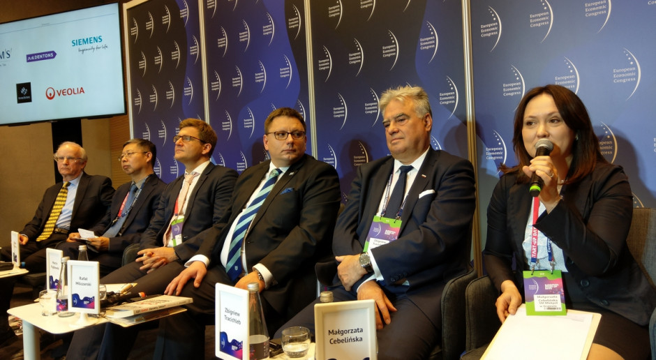 Uczestnicy panelu dyskusyjnego podczas Europejskiego Kongresu Gospodarczego w Katowicach, fot. Mlekpol Mlekpol w gronie ekspertów Europejskiego Kongresu Gospodarczego w Katowicach