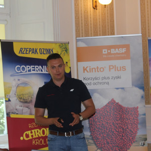 Rafał Maras, Crop manager Seed Treatment, PGR and Cereals Herbicides, BASF opoiwedział podczas konferecnji o nowej zaprawie Kinto Plus. Fot A. Kobus