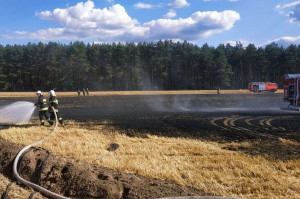 W Lasowicach Małych z dymem poszło 7 hektarów ścierniska, Foto: OSP Kuniów