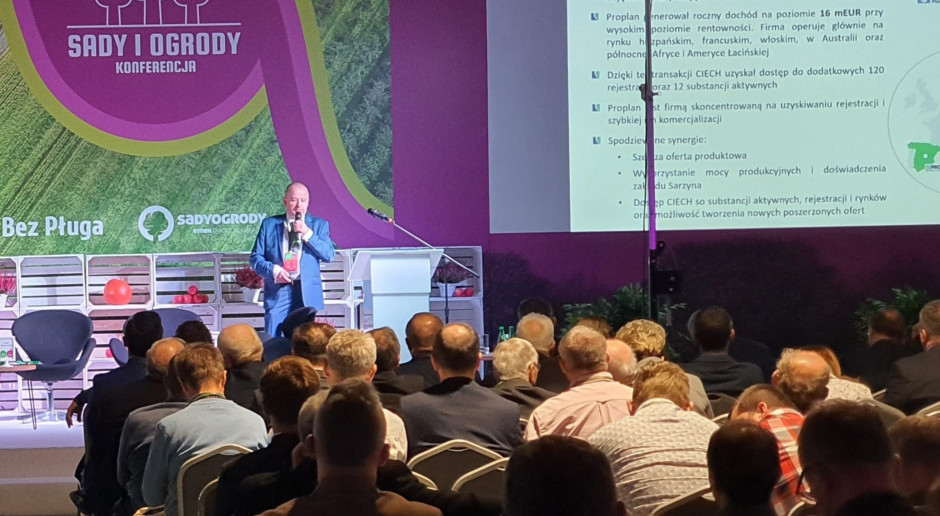 Jacek Skwira z Ciech Sarzyna podczas wystepienia na konferencji "Narodowe Wyzwania w Rolnictwie", fot. Ciech Sarzyna Ciech Sarzyna zabrała głos w sprawie narodowych wyzwań w rolnictwie
