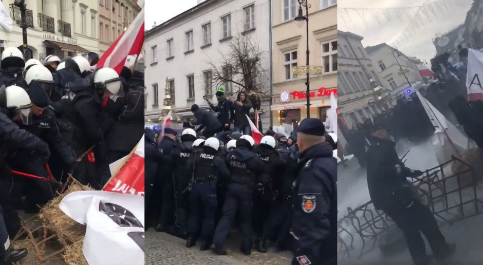 fot. twitter N.Żyto Rolnicy pod PZŁ, protest rozpędziła policja