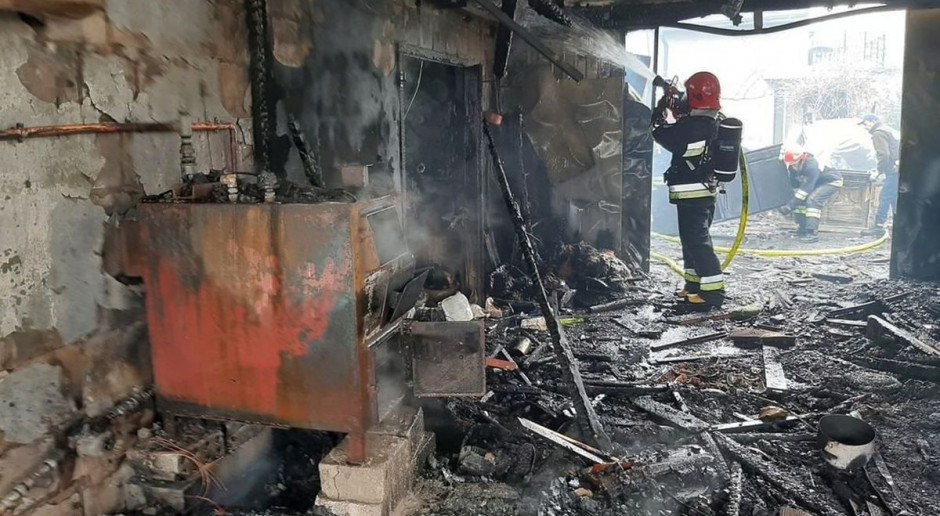 Warsztat wraz z całym wyposażeniem spłonął doszczętnie, Fot. Policja Pożar strawił warsztat i garaż