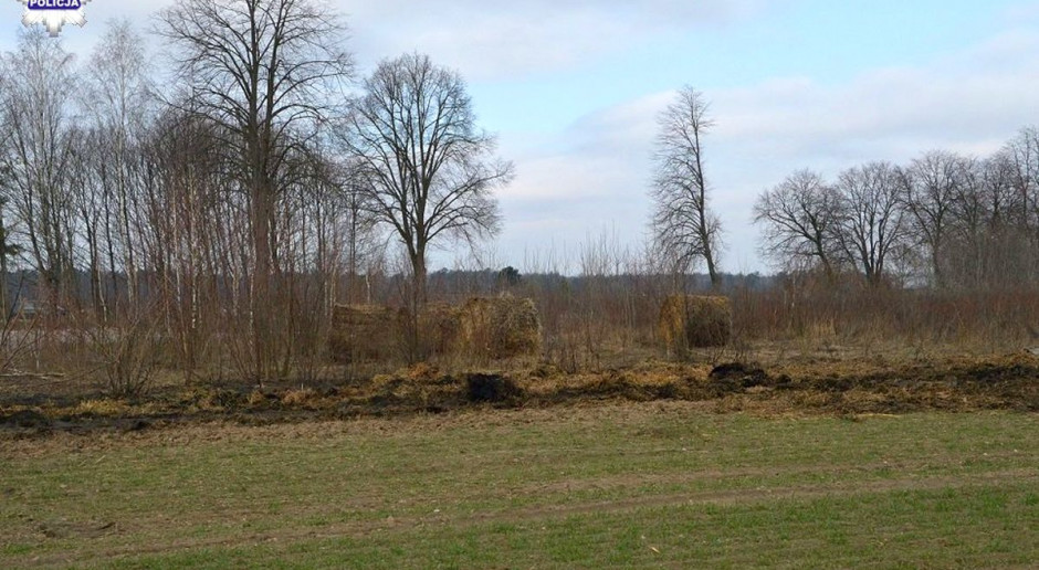 Nastolatek spalił 570 bel słomy, Foto: Policja Podpalacz odpowie za podpalenie sterty słomy