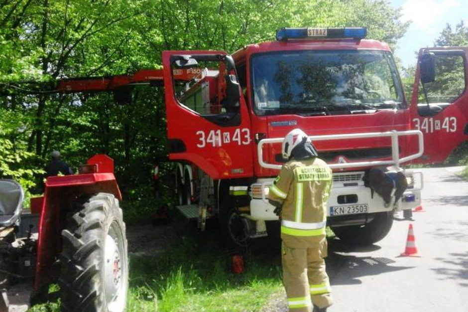 Krowę ratowały z opresji dwa zastępy strażaków, Fot. KP PSP Nowy Sącz
