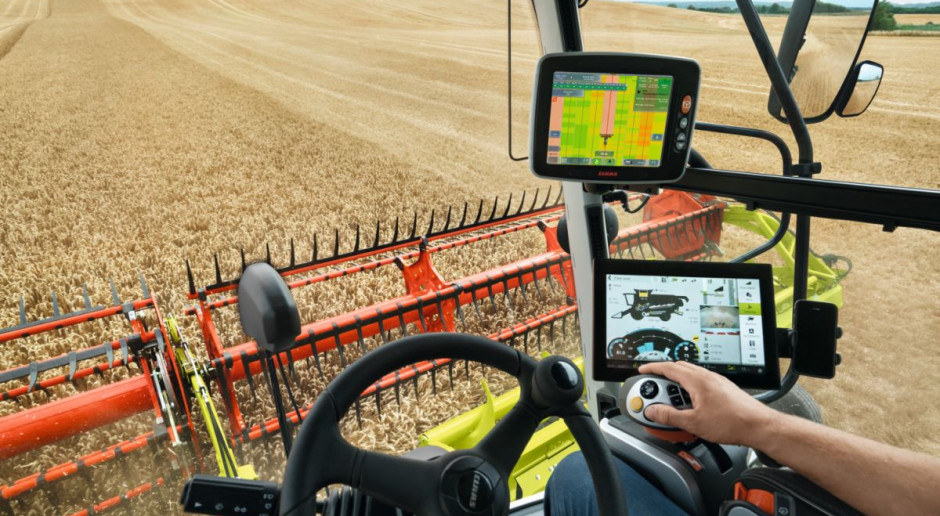 Mapowanie plonu widoczne na monitorze S10 kombajnu Claas, fot.Claas Mapowanie plonu - co zrobić aby było rzetelne?