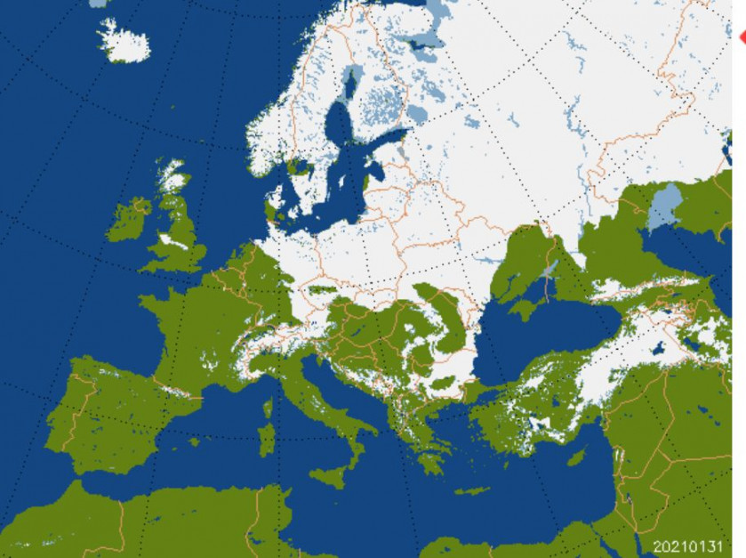 Pokrywa śnieżna, dane z 31 stycznia 2021 r., źródło: http://zoz.cbk.waw.pl/snieg/