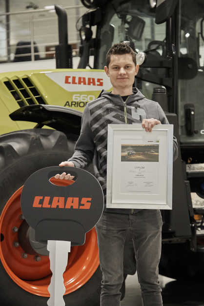 Pan Mateusz, zwycięzca wyzwania Claas CEMOS, fot. Claas