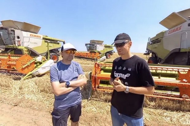 Pierwszy dzień i pierwsze wyzwanie - 300 ha pszenicy do skoszenia! fot. screen z filmu Farmer w Rumunii: Wyzwanie na dziś? Skosić 300 ha pszenicy!