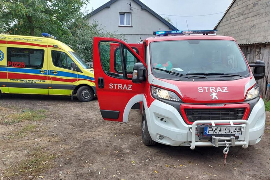 Do wypadku doszło w gospodarstwie w Bogusławicach pod Kaliszem, fot. OSP Zbiersk