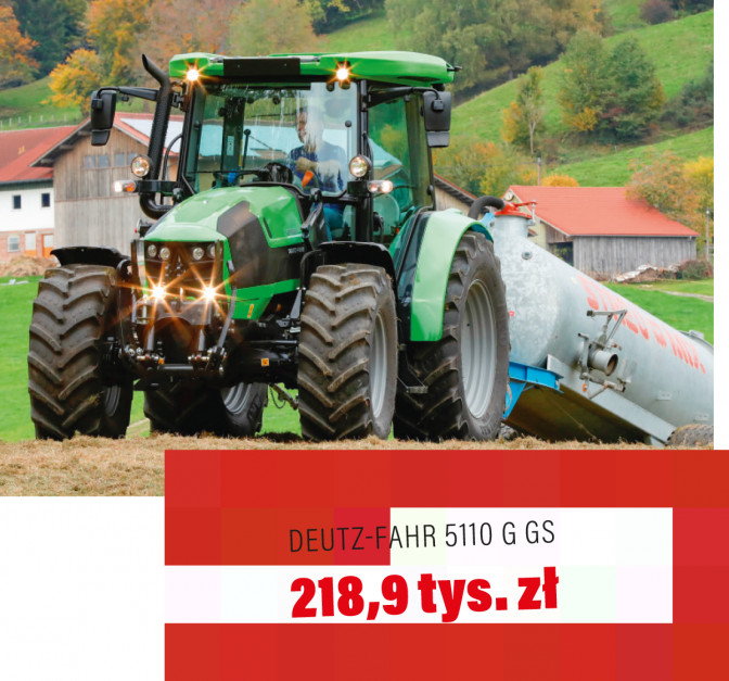 Deutz-Fahr 5110 G GS to ciągnik bardzo chętnie wybierany przez rolników, na co wpływ ma m.in. stosunkowo niska cena za oferowane rozwiązania