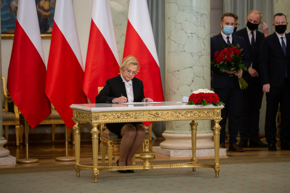 Prezydent RP powołał 26 października 2021 r. Anną Moskwę na stanowisko ministra klimatu i środowiska. Foto. MKiŚ