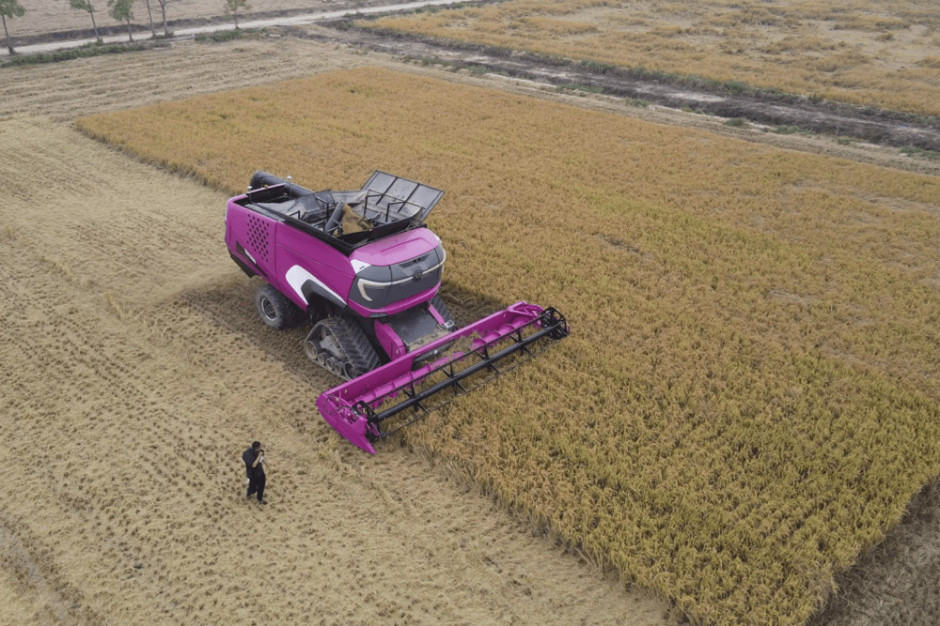Autonomiczny chiński kombajn. Zdjęcie: Haoyun Technology