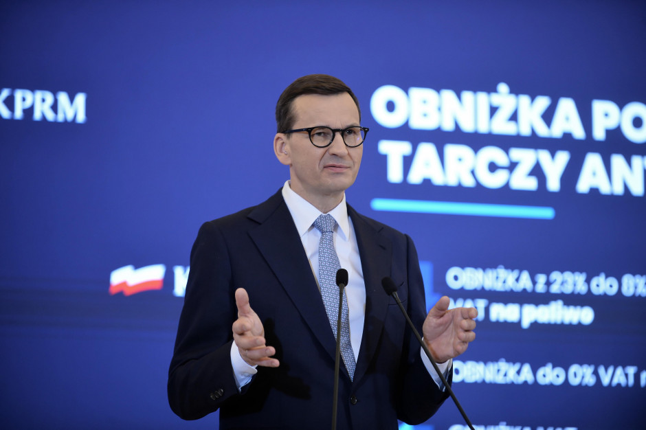 We wtorek premier Mateusz Morawiecki ogłosił tzw. tarczę antyinflacyjną 2.0, która zakłada obniżkę VAT na pół roku na żywność / fot. PAP/Marcin Obara