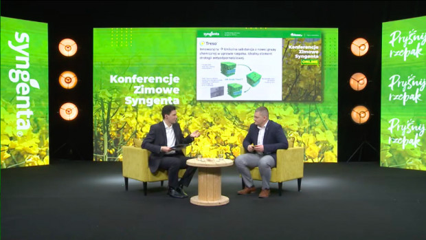 Simon Ripaud oraz Przemysław Urbaniak w trakcie prezentacji nowego fungicydu Treso, fot. Syngenta