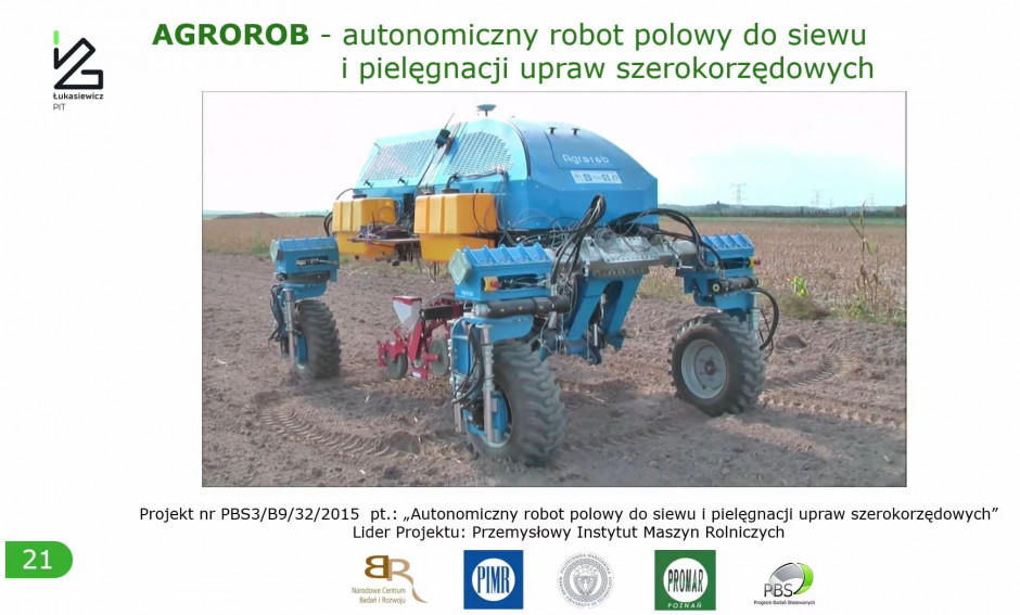 Jak się okazuje, ciekawe konstrukcje robotów polowych powstają także w Polsce fot. zrzut ekranu z konferencji