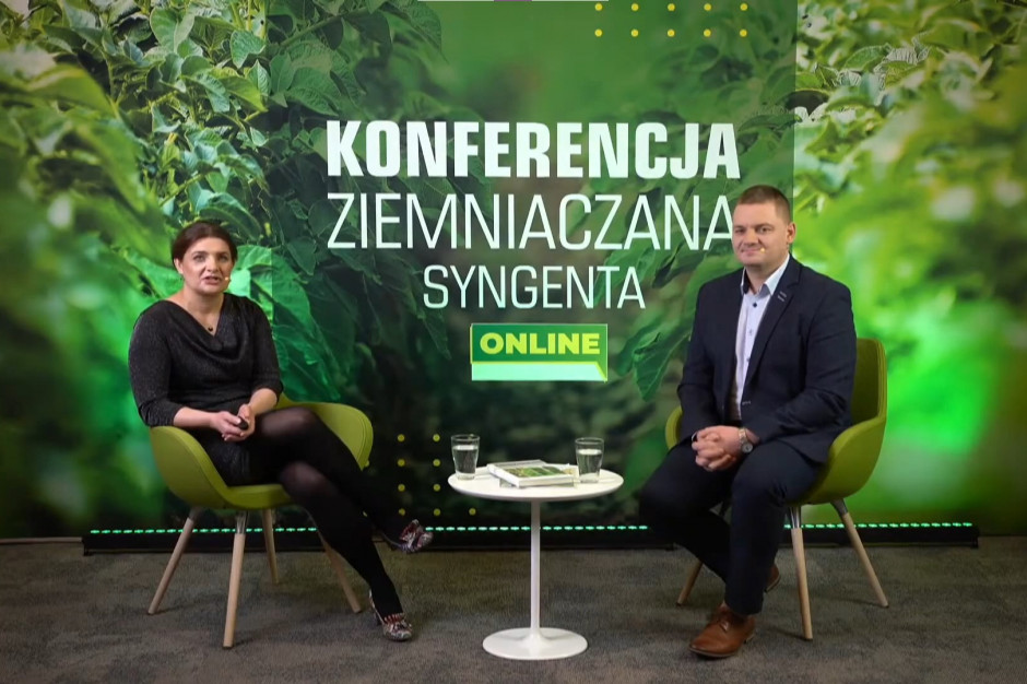 Konferencję Ziemniaczaną Online prowadzili: dr hab. Katarzyna Rębarz oraz Przemysław Urbaniak z firmy Syngenta.