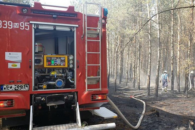 Śląskie: Siedem zastępów strażaków nadal dozoruje miejsce pożaru w Miasteczku Śląskim