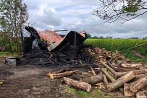 Mężczyzna zginął w pożarze budynku gospodarczego
