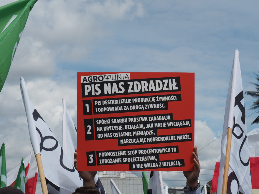 Hasła dzisiejszego protestu rolników w Warszawie, fot. A.T.