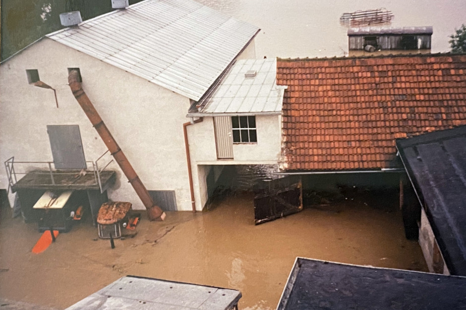 W 1997 r. woda w gospodarstwie Grażyny Schmidtko była na poziomie 3 m, fot.archiwum G.Schmidtko