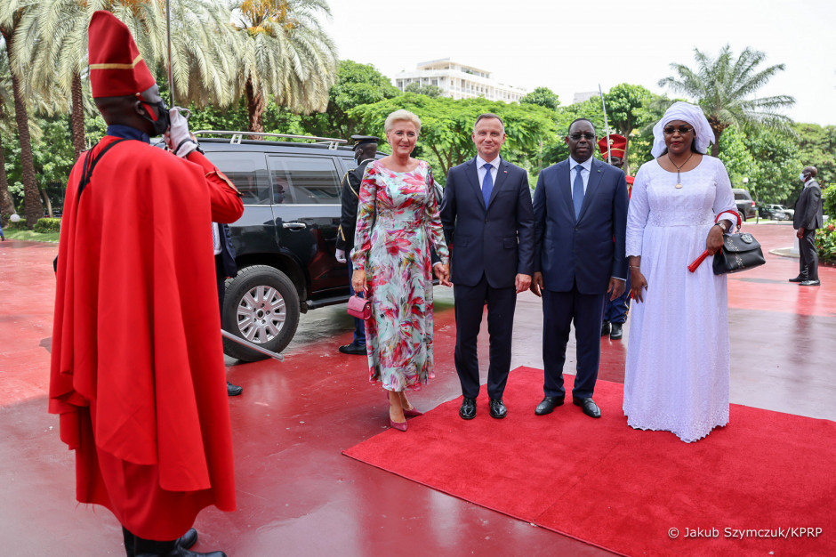 Para prezydencja i prezydent Senegalu Macky Sall z małżonką, fot. Jakub Szymczuk / KPRP
