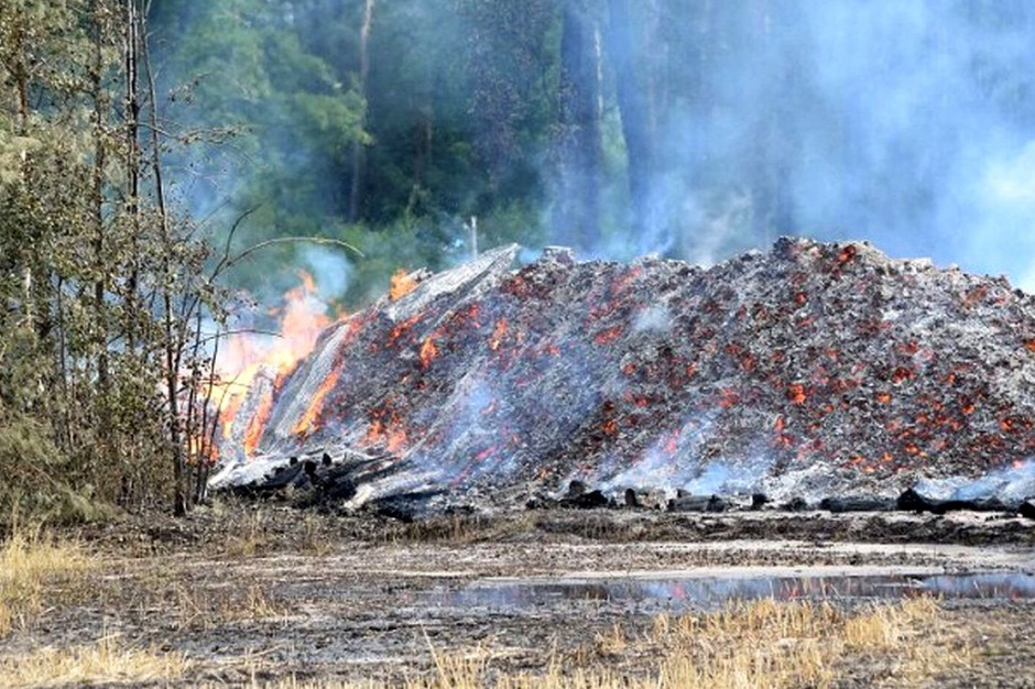 Sprawcy podpalili m.in. skład drewna, wartego milion złotych, Foto: Policja
