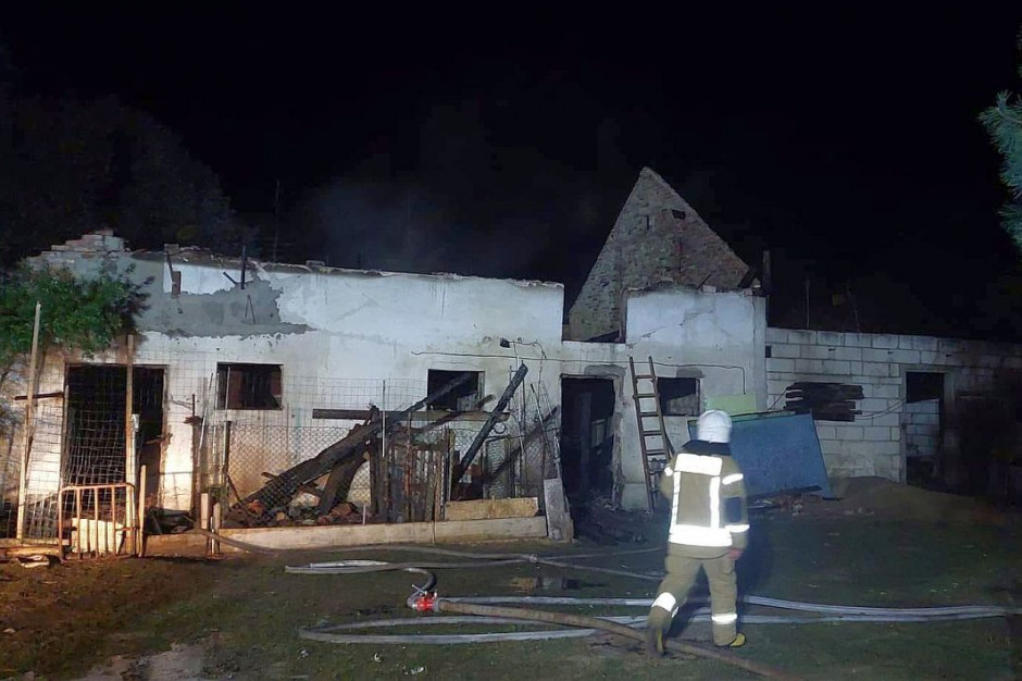 W pożarze budynku inwentarskiego zginęło 250 kurczaków, Foto: OSP Woszczele