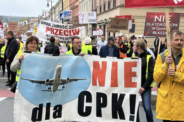 Nie dla CPK: Protestujący z całej Polski w Warszawie